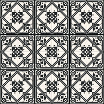 Azulejo Floral Preto e Branco Vintage