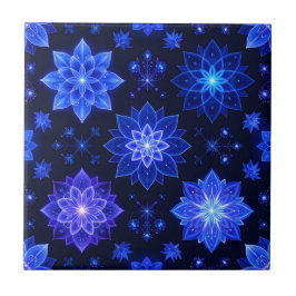 De Cerâmica Azulejo Floral Púrpura Azul brilhante