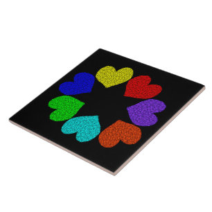 De Cerâmica Azulejo Floral Rainbow Love