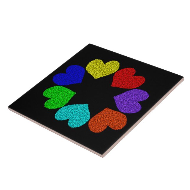 De Cerâmica Azulejo Floral Rainbow Love (Lateral)