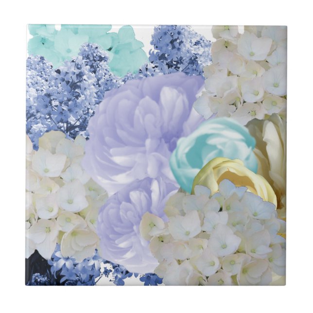 De Cerâmica Azulejo Floral Romântico (Frente)