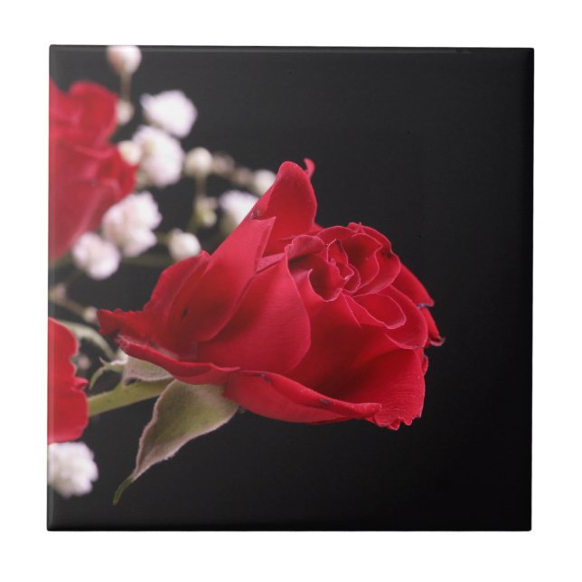 De Cerâmica Azulejo Floral rosa vermelha (Frente)
