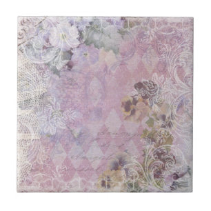 De Cerâmica Azulejo Floral Shabby Vintage