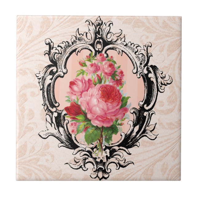 De Cerâmica Azulejo Floral Vintage (Frente)