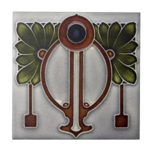 De Cerâmica Azulejo - Floral Vintage Art Nouveau