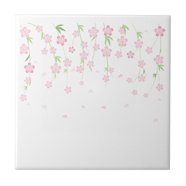 De Cerâmica Azulejo Flores Rosa e Branca Floral (Frente)