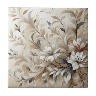 De Cerâmica Azulejo Florido Branco