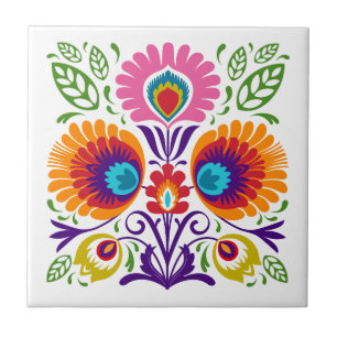 De Cerâmica Azulejo Folk Polonês Floral