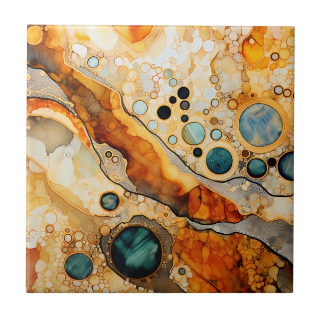 De Cerâmica Azulejo Fóssil abstrato (Frente)