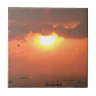 De Cerâmica Azulejo fotográfico cerâmico sunset Small (4,25" x