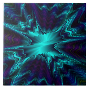 De Cerâmica Azulejo Fractal Azul Cobalto