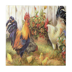 De Cerâmica Azulejo francês da galinha do galo do país do