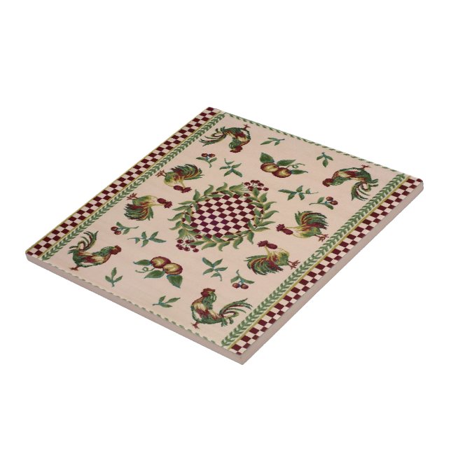 De Cerâmica Azulejo francês dos galos do país (Lateral)