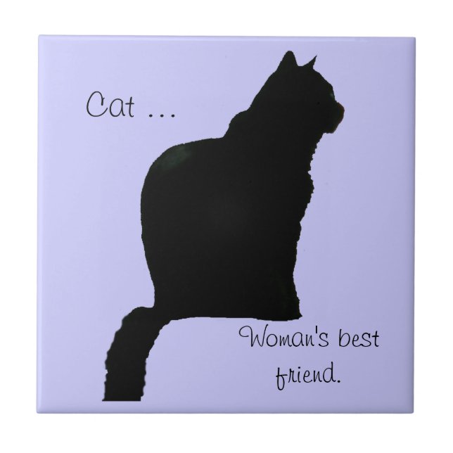 De Cerâmica Azulejo - Gato ... melhor amigo da mulher (Frente)