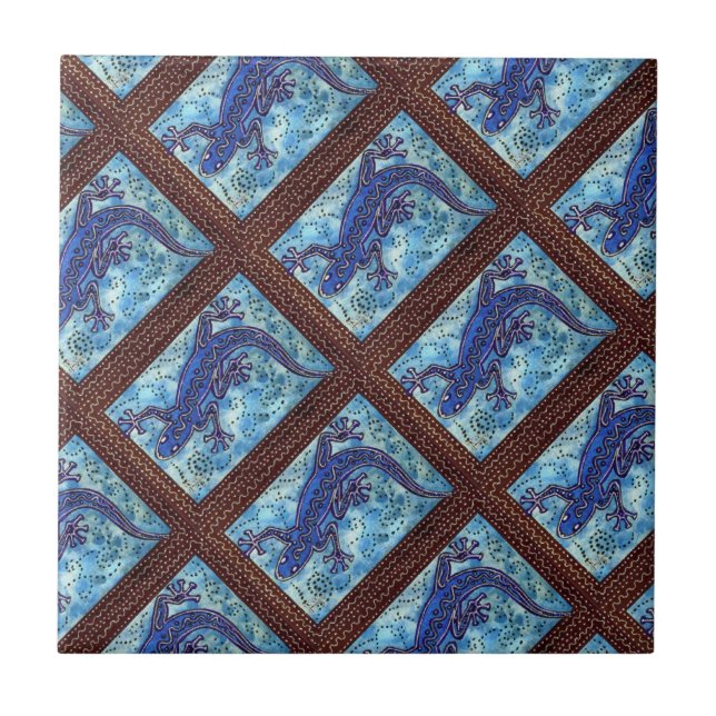 De Cerâmica Azulejo Gecko Azul (Frente)