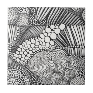 De Cerâmica Azulejo Geométrico Abstrato Preto e Branco (6)