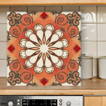 Azulejo Geométrico Cerâmico com Padrão Terrestre M