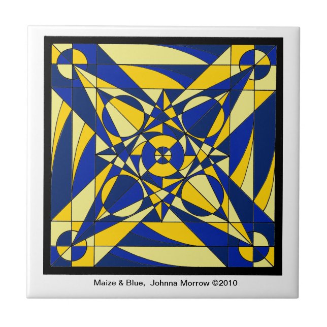 De Cerâmica Azulejo geométrico da mandala (Frente)