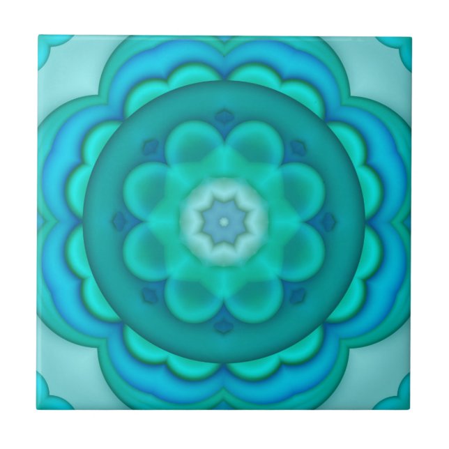 De Cerâmica Azulejo Geométrico Elegante Turquesa (Frente)