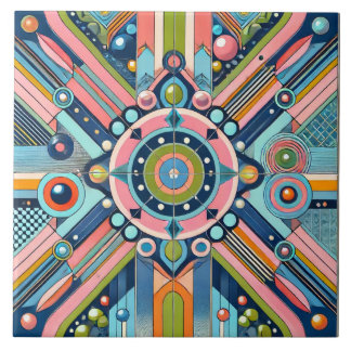 De Cerâmica Azulejo Geométrico Gen Z Vibrante