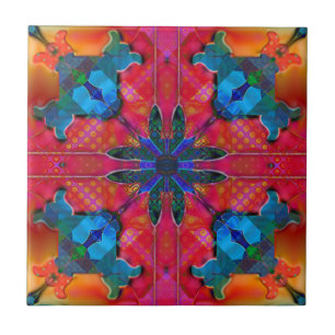 De Cerâmica Azulejo Geométrico Retro Hippie Fantasy