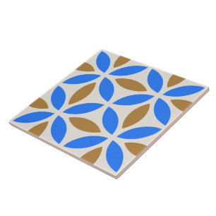 De Cerâmica Azulejo Geométrico Vintage Blue Brown Barcelona P