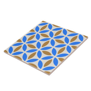 De Cerâmica Azulejo Geométrico Vintage Blue Brown Barcelona P
