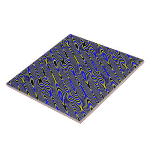 De Cerâmica Azulejo Giratório Preto Azul E Amarelo