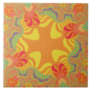 De Cerâmica Azulejo grande amarelo alaranjado