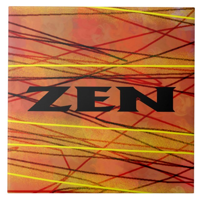 De Cerâmica Azulejo grande com fio preto Zen (Frente)
