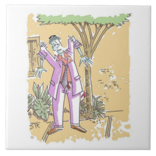 De Cerâmica Azulejo grande Zombie