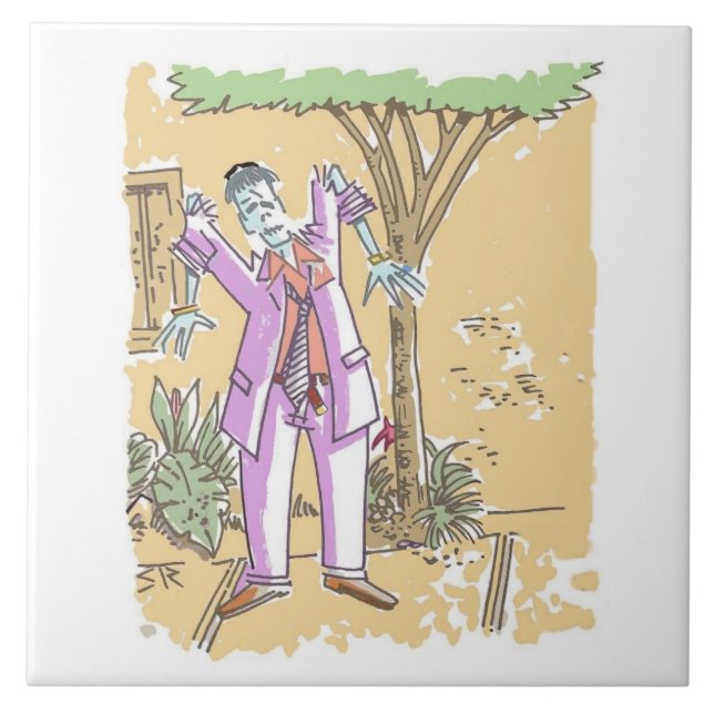 De Cerâmica Azulejo grande Zombie (Frente)