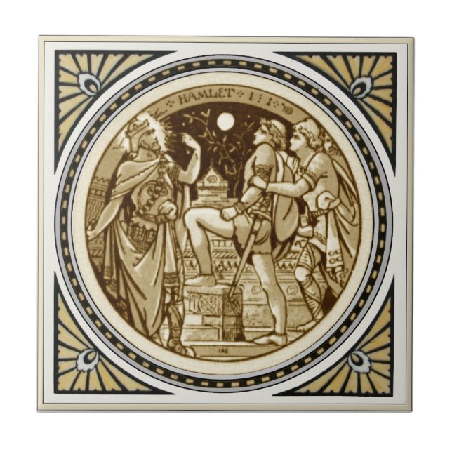 De Cerâmica Azulejo Hamlet Repro Minton Shakespeare Series (Frente)