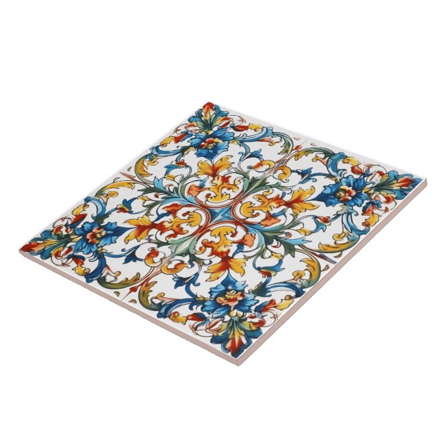De Cerâmica Azulejo histórico italiano Villa Floral (Lateral)