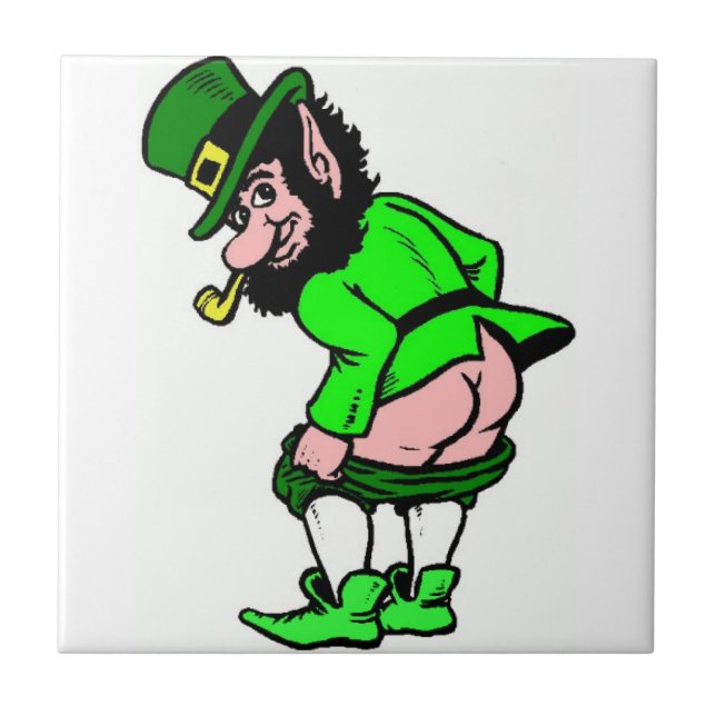 De Cerâmica Azulejo impertinente do Leprechaun (Frente)