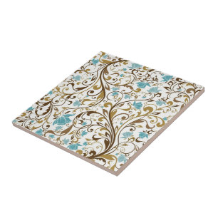 De Cerâmica Azulejo Impressão Floral Retroativo