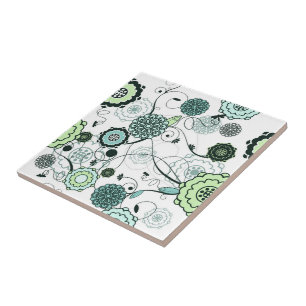 De Cerâmica Azulejo Impressão Floral Retroativo