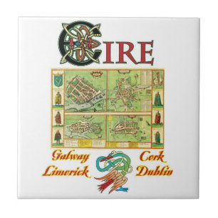 De Cerâmica Azulejo irlandês e Trivet das cidades