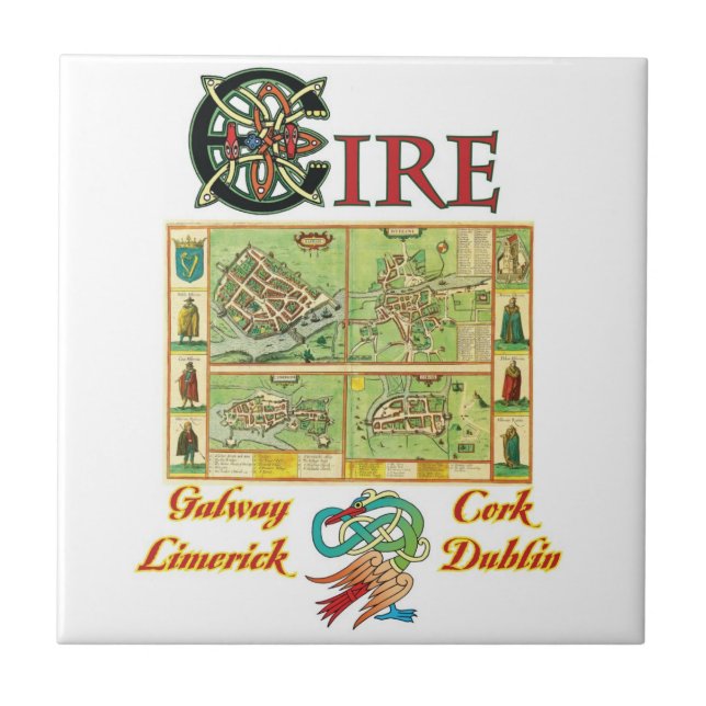 De Cerâmica Azulejo irlandês e Trivet das cidades (Frente)