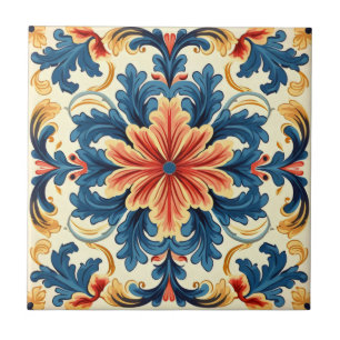 De Cerâmica Azulejo Italiano Laranja Azul