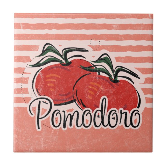 De Cerâmica Azulejo italiano Trivet do tomate (Frente)