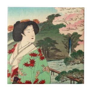 De Cerâmica Azulejo japonês da gueixa
