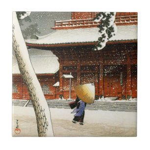 De Cerâmica Azulejo japonês da neve