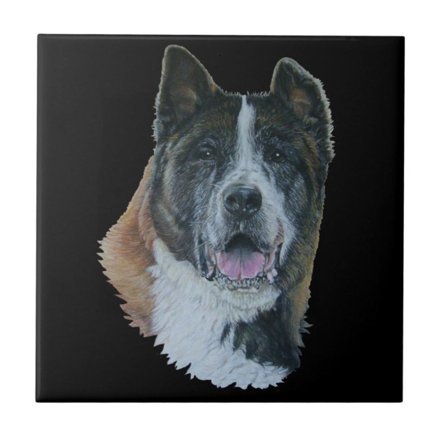 De Cerâmica Azulejo japonês/do americano akita do cão do (Frente)