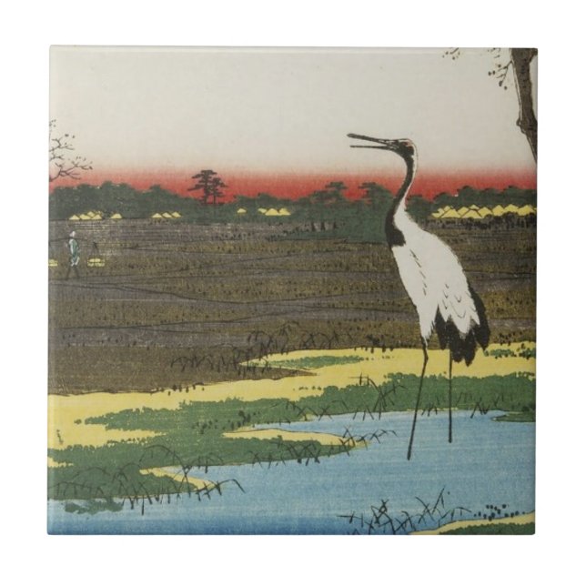 De Cerâmica Azulejo japonês do guindaste (Frente)