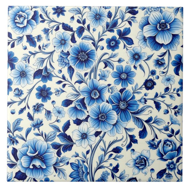 De Cerâmica azulejo jardim botânico índigo (Frente)