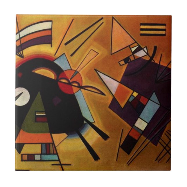 De Cerâmica Azulejo Kandinsky Black and Violet (Frente)