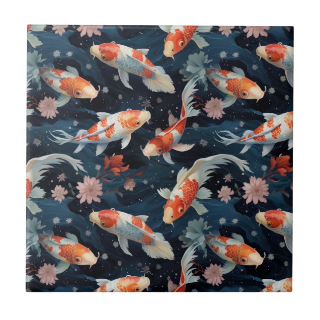 De Cerâmica Azulejo Koi Pond (Frente)