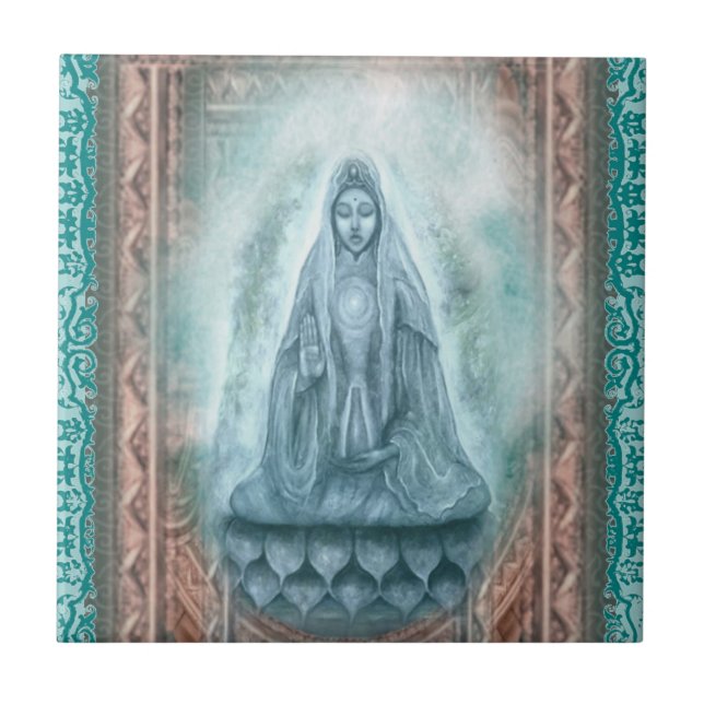 De Cerâmica Azulejo Kuan Yin (Frente)