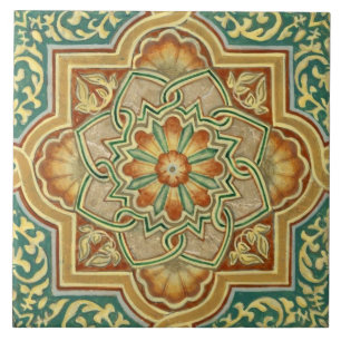 De Cerâmica Azulejo - Laranja Queimado Bege Verde Italiano